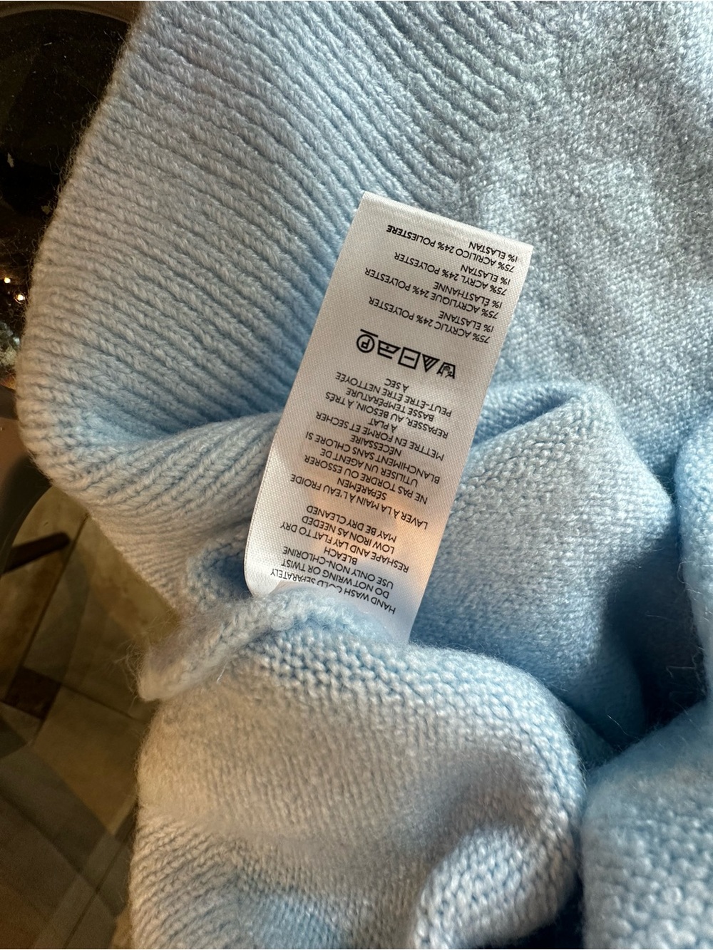 New with Tag! Anthropologie Maeve Light Blue Knit Pullover White Poodle sz M - Picture 7 of 8